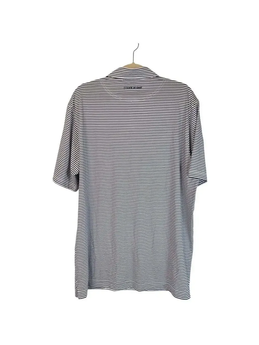 U Suck At Golf Polo Shirt Mens size XL Blue Striped Short Sleeve Preppy Office